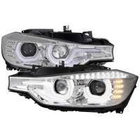 Spec'D Tuning Products - Spec-D 2012-2015 F30 3 Series Sedan Dual U-Bar Projector Headlights w/ LED Turn Signal Lights (Chrome Housing/Clear Lens) - Image 1