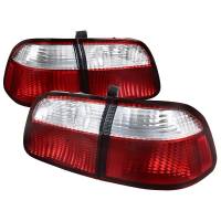 Spec'D Tuning Products - Spec-D 1999-2000 Honda Civic Sedan Tail Lights (Chrome Housing/Red Clear Lens) - Image 1