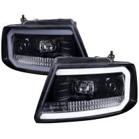 Spec'D Tuning Products - Spec-D 2004-2008 Ford F-150/ 2006-2008 Lincoln Mark LT LED C-Bar Projector Headlights (Glossy Black Housing/Smoke Lens) - Image 1
