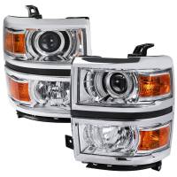 Spec'D Tuning Products - Spec-D 2014-2015 Chevrolet Silverado 1500 Projector Headlights (Chrome Housing/Clear Lens) - Image 1