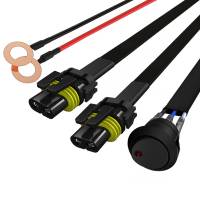 Spec'D Tuning Products - Spec-D Universal 9' 14 Gauge Fog Lights Wiring Harness Kit w/ 2 Connectors, Fuse, On/Off Switch, & Relay - Image 1