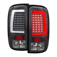 Spec'D Tuning Products - Spec-D 2007-2013 GMC Sierra 1500 / 2007-2014 Sierra 2500HD 3500HD C-Bar LED Tail Lights (Matte Black Housing/Clear Lens) - Image 1