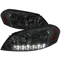 Spec'D Tuning Products - Spec-D 2006-2013 Chevrolet Impala / 2014-2015 Impala Limited / 2006-2007 Monte Carlo Factory Style Crystal Headlights w/ SMD LED Light Strip (Chrome Housing/Smoke Lens) - Image 1