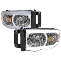 Spec'D Tuning Products - Spec-D 2002-2005 Dodge RAM 1500 /2003-2005 Dodge RAM 2500/3500 LED Tube Factory Style Headlights (Chrome Housing/Clear Lens) - Image 1