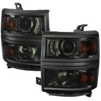 Spec'D Tuning Products - Spec-D 2014-2015 Chevrolet Silverado 1500 Projector Headlights (Chrome Housing/Smoke Lens) - Image 1