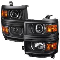 Spec'D Tuning Products - Spec-D 2014-2015 Chevrolet Silverado 1500 Projector Headlights (Matte Black Housing/Clear Lens) - Image 1