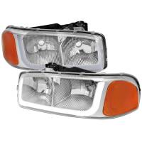 Spec'D Tuning Products - Spec-D 1999-2006 GMC Sierra/ 2000-2006 Yukon/Yukon XL LED Tube Factory Style Headlights (Chrome Housing/Clear Lens) - Image 1