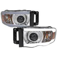 Spec'D Tuning Products - Spec-D 2002-2005 Dodge Ram 1500 / 2003-2005 Dodge Ram 2500 / 3500 LED Tube Projector Headlights (Chrome Housing/Clear lens) - Image 1