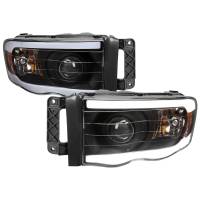 Spec'D Tuning Products - Spec-D 2002-2005 Dodge Ram 1500 / 2003-2005 Dodge Ram 2500 / 3500 LED Tube Projector Headlights(Matte Black Housing/Clear Lens) - Image 1
