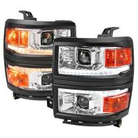 Spec'D Tuning Products - Spec-D 2014-2015 Chevrolet Silverado 1500 Switchback Sequential LED Bar Projector Headlights (Chrome Housing/Clear Lens/Black Trim) - Image 1