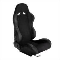 Spec'D Tuning Products - Spec-D Fully Reclinable Black Suede Stitch Bucket Racing Seat w/ Sliders - Passenger Side Only - Image 1