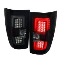 Spec'D Tuning Products - Spec-D 2014-2018 Chevrolet Silverado 1500/ 2015-2019 Silverado 2500HD 3500HD GMC Sierra 3500HD LED Tail Lights (Glossy Black Housing/Smoke Lens) - Image 1