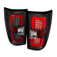 Spec'D Tuning Products - Spec-D 2014-2018 Chevrolet Silverado 1500/ 2015-2019 Silverado 2500HD 3500HD GMC Sierra 3500HD Red Bar LED Tail Lights (Black Housing/Clear Lens) - Image 1