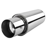 Spec'D Tuning Products - Spec-D Universal 2.5" Inlet/4" Outlet Stainless Steel Spiral Flow Exhaust Muffler w/ Silencer - Image 1