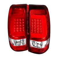 Spec'D Tuning Products - Spec-D 1999-2002 Chevrolet Silverado/ 1999-2006 GMC Sierra LED Tail Lights - G2 (Chrome Housing/Red Clear Lens) - Image 1
