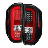 Spec'D Tuning Products - Spec-D 2014-2021 Toyota Tundra Red Bar Sequential LED Tail Lights (Black Housing/Clear Lens) - Image 1