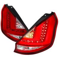 Spec'D Tuning Products - Spec-D 2011-2013 Ford Fiesta Hatchback LED Tail Lights (Chrome Housing/Red Lens) - Image 1
