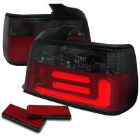 Spec'D Tuning Products - Spec-D 1992-1998 BMW E36 3 Series Sedan LED Tail Lights (Chrome Housing/Red Smoke Lens) - Image 1