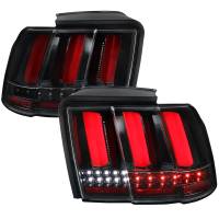 Spec'D Tuning Products - Spec-D 1999-2004 Ford Mustang Sequential LED Tail Lights (Jet Black Housing/Clear Lens) - Image 1