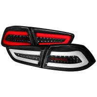 Spec'D Tuning Products - Spec-D 2008-2017 Mitsubishi Lancer / 2008-2015 Lancer EVO X Sedan LED Tail Lights (Matte Black Housing/Clear Lens) - Image 1