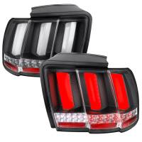 Spec'D Tuning Products - Spec-D 1999-2004 Ford Mustang Sequential LED Tail Lights (Matte Black Housing/Clear Lens) - Image 1