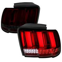 Spec'D Tuning Products - Spec-D 1999-2004 Ford Mustang Sequential LED Tail Lights (Chrome Housing/Red Smoke Lens) - Image 1