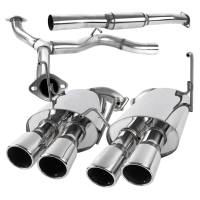 Spec'D Tuning Products - Spec-D 2008-2014 Subaru Impreza WRX STI Sedan T-304 Stainless Steel Dual Catback Exhaust System w/ Quad Tips - Image 1