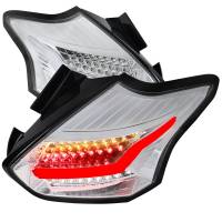 Spec'D Tuning Products - Spec-D 2015-2019 Ford Focus Hatchback LED Tail Lights (Chrome Housing/Clear Lens) - Image 1