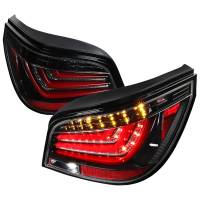 Spec'D Tuning Products - Spec-D 2004-2007 BMW E60 5 Series Sedan LED Tail Lights (Jet Black Housing/Clear Lens) - Image 1