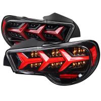 Spec'D Tuning Products - Spec-D 2013-2016 Scion FRS/ Subaru BRZ Lambo Style Sequential LED Tail Lights (Glossy Black Housing/Clear Lens) - Image 1