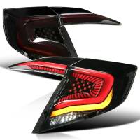 Spec'D Tuning Products - Spec-D 2016-2021 Honda Civic Sedan V2 LED Tail Lights w/ Sequential Turn Signal Lights (Glossy Black Housing/Smoke Lens) - Image 1