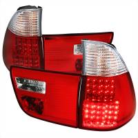 Spec'D Tuning Products - Spec-D 2000-2006 BMW E53 X5 LED Tail Lights - OZ (Chrome Housing/Red Clear Lens) - Image 1
