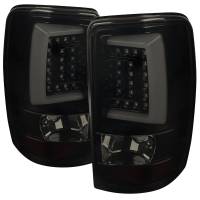 Spec'D Tuning Products - Spec-D 2000-2006 Chevrolet Suburban/Tahoe GMC Yukon/Yukon XL LED C Bar Tail Lights (Glossy Black Housing/Smoke Lens) - Image 1