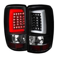 Spec'D Tuning Products - Spec-D 2000-2006 Chevrolet Suburban/Tahoe GMC Yukon/Yukon XL LED C Bar Tail Lights (Matte Black Housing/Clear Lens) - Image 1