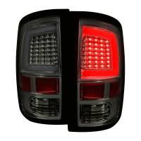 Spec'D Tuning Products - Spec-D 2009-2018 Dodge RAM 1500 / 2019-2021 RAM Classic / 2010-2018 RAM 2500 3500 White Bar LED Tail Lights (Chrome Housing/Smoke Lens) - Image 1