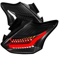 Spec'D Tuning Products - Spec-D 2015-2019 Ford Focus Hatchback LED Tail Lights (Matte Black Housing/Clear Lens) - Image 1