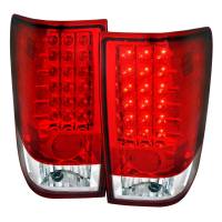 Spec'D Tuning Products - Spec-D 2004-2015 Nissan Titan LED Tail Lights (Chrome Housing/Red Clear Lens) - Image 1