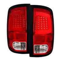 Spec'D Tuning Products - Spec-D 2009-2018 Dodge RAM 1500 / 2019-2021 RAM Classic / 2010-2018 RAM 2500 3500 White Bar LED Tail Lights (Chrome Housing/Red Lens) - Image 1