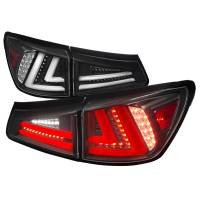 Spec'D Tuning Products - Spec-D 2006-2008 Lexus IS250/IS350 LED Tail and Trunk Lights (Matte Black Housing/Clear Lens) - Image 1