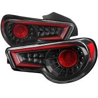 Spec'D Tuning Products - Spec-D 2012-2016 Scion FRS/ Subaru BRZ/ Toyota 86 Red Bar Sequential LED Tail Lights (Satin Black Housing/Clear Lens) - Image 1
