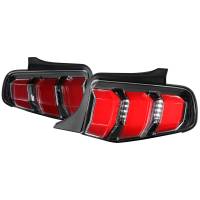 Spec'D Tuning Products - Spec-D 2010-2012 Ford Mustang Sequential LED Tail Lights (Jet Black Housing/Clear Lens) - Image 1