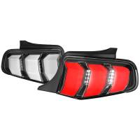 Spec'D Tuning Products - Spec-D 2010-2012 Ford Mustang Sequential LED Tail Lights (Matte Black Housing/Clear Lens) - Image 1