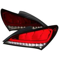 Spec'D Tuning Products - Spec-D 2010-2016 Hyundai Genesis Coupe White Bar Sequential LED Tail Lights (Chrome Housing/Red Smoke Lens) - Image 1