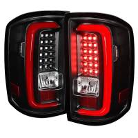 Spec'D Tuning Products - Spec-D 2014-2018 GMC Sierra 1500/2500HD/3500HD Red Bar LED Tail Lights (Black Housing/Clear Lens) - Image 1