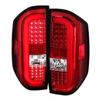 Spec'D Tuning Products - Spec-D 2014-2021 Toyota Tundra Sequential LED Tail Lights (Chrome Housing/Red Clear Lens) - Image 1