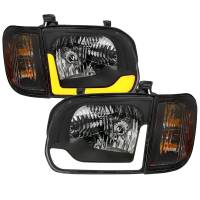 Spec'D Tuning Products - Spec-D 2005-2006 Toyota Tundra/2005-2007 Sequoia Switchback Sequential LED Bar Factory Style Headlights w/Corner Lamps (Matte Black Housing/Clear Lens) - Image 1