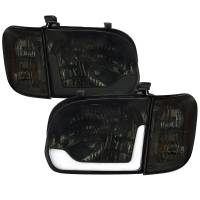Spec'D Tuning Products - Spec-D 2005-2006 Toyota Tundra/2005-2007 Sequoia LED Bar Factory Style Headlights w/Corner Lamps and Amber Reflector (Chrome Housing/Smoke Lens) - Image 1