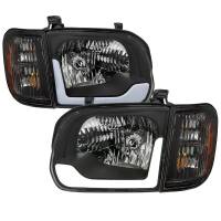 Spec'D Tuning Products - Spec-D 2005-2006 Toyota Tundra/2005-2007 Sequoia LED Bar Factory Style Headlights w/Corner Lamps and Amber Reflector (Matte Black Housing/Clear Lens) - Image 1