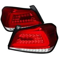 Spec'D Tuning Products - Spec-D 2015-2021 Subaru WRX Sequential White Bar LED Tail Lights (Chrome Housing/Red Lens) - Image 1