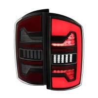 Spec'D Tuning Products - Spec-D 2002-2006 Dodge RAM 1500/2500/3500 Red LED Bar Tail Lights (Matte Black Housing/Smoke Lens) - Image 1
